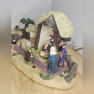 Handcrafted Nativity Scene with Vibrant Colors